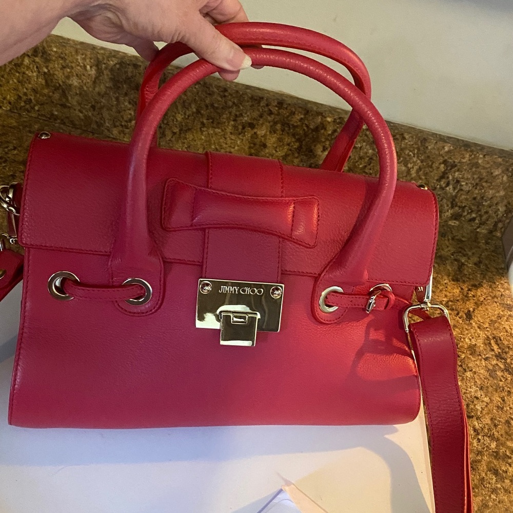 Jimmy Choo Rosalie Satchel Berry Pink - Picture 4 of 12